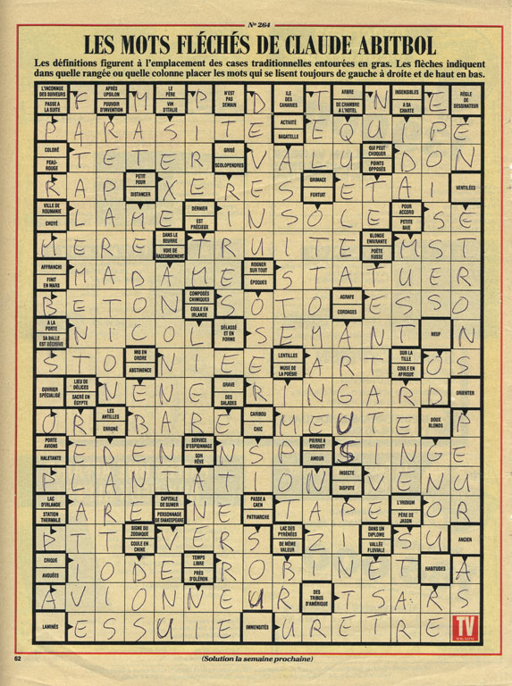 Claude Closky, ‘Untitled (arrowwords, parasite)’, 1992, ballpoint pen on printed matter, 29 x 22,5 cm.